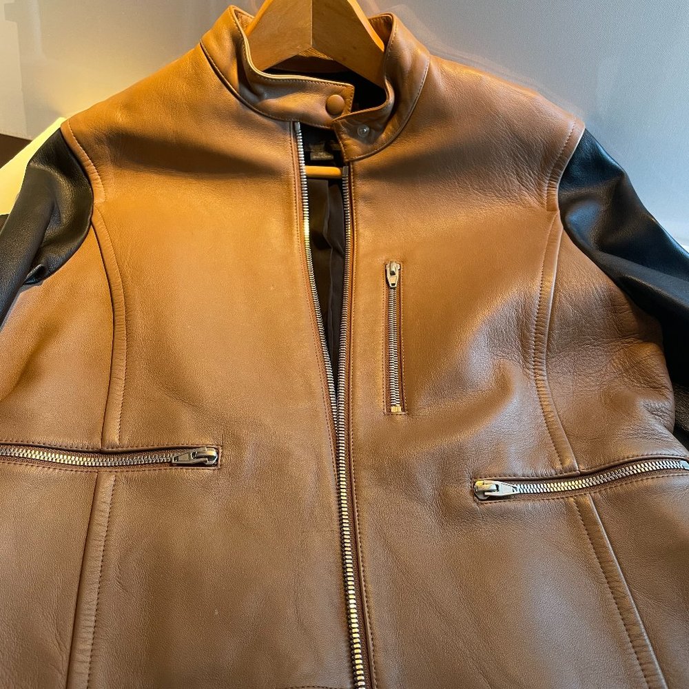 Alexander Wang Leather Two-tone Jacket - Picture 2 of 16